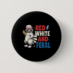 Funny Racoon 4th Of July Patriotic Cute Red White 6 Cm Round Badge