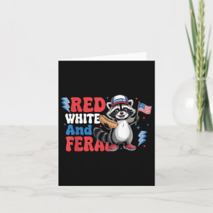 Funny Racoon 4th Of July Patriotic Cute Red White Card