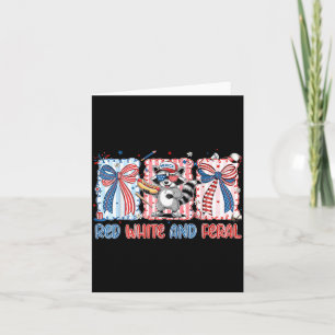 Funny Racoon 4th of July Patriotic Cute Red White Card
