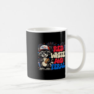 Funny Racoon 4th Of July Patriotic Cute Red White Coffee Mug