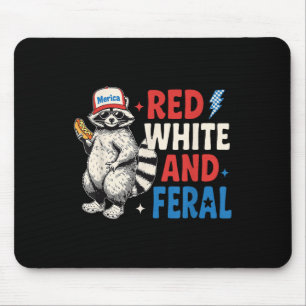 Funny Racoon 4th Of July Patriotic Cute Red White Mouse Pad