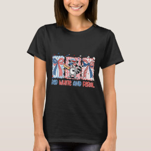 Funny Racoon 4th of July Patriotic Cute Red White T-Shirt