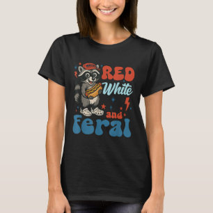 Funny Racoon 4th Of July Patriotic Cute Red White T-Shirt