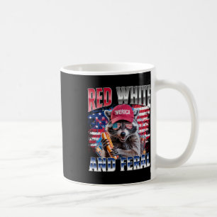 Funny Racoon 4th Of July Usa Patriotic Red White Coffee Mug