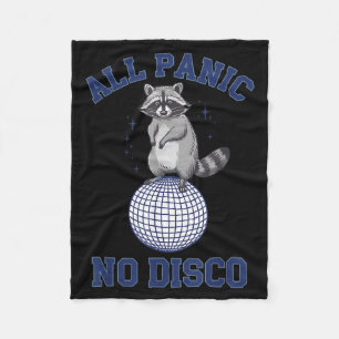 Funny Racoon All Panic No Disco Fleece Blanket
