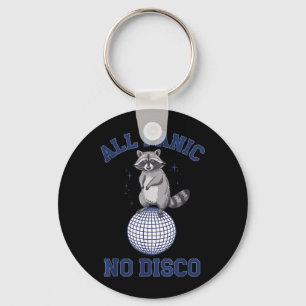 Funny Racoon All Panic No Disco Key Ring