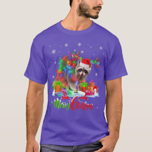 Funny Racoon Animal Merry Christmas Party Family T-Shirt