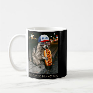 Funny Racoon Bad Day To Be A Hot Dog 4th Of July Coffee Mug
