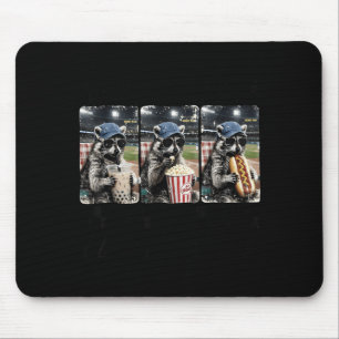 Funny Racoon Ballfield Baseball Field I Live Here Mouse Pad