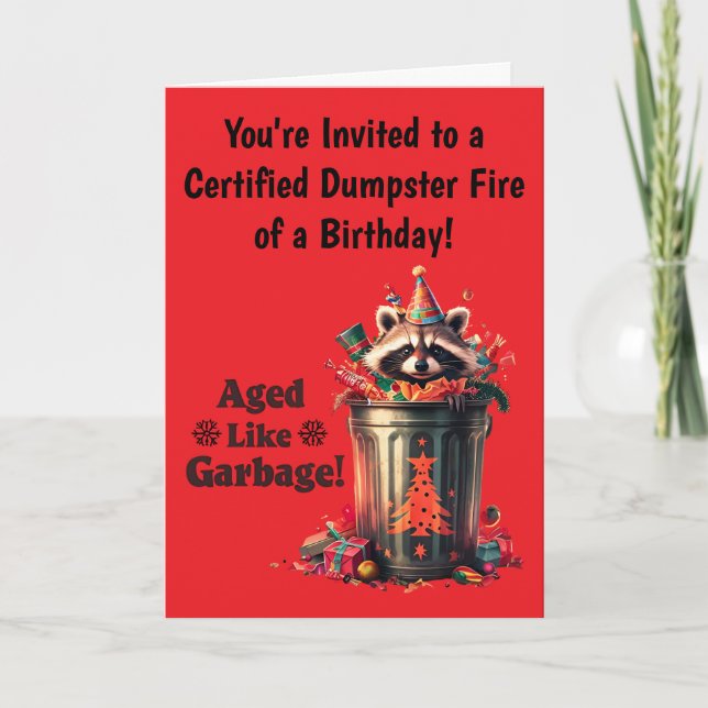 Funny Racoon Birthday Party Invite (Front)