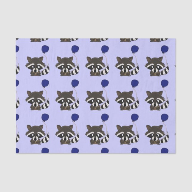 Funny Racoon Birthday Tissue Paper (Front)