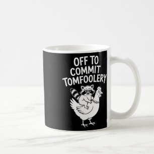 Funny Racoon Chicken Adventure Humour Animal Lover Coffee Mug