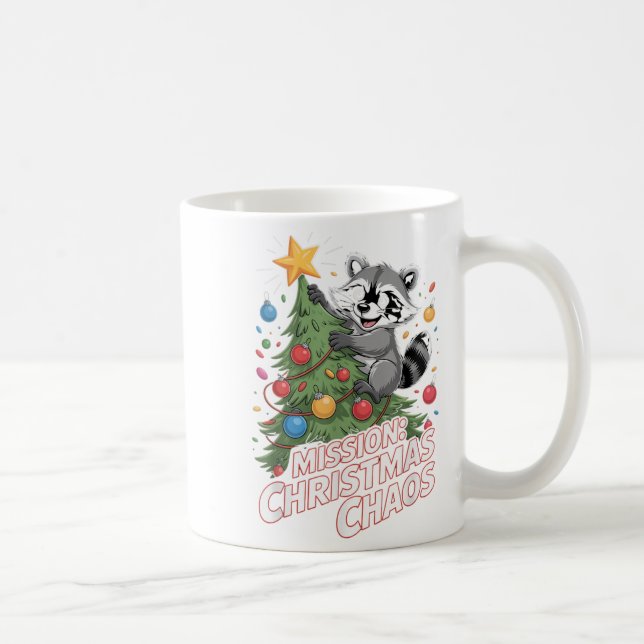 Funny Racoon Christmas Trash Panda Xmas  Coffee Mug (Right)
