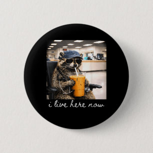 Funny Racoon Coffee Nursing Life Nurses Day Live 6 Cm Round Badge