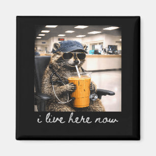 Funny Racoon Coffee Nursing Life Nurses Day Live Magnet