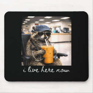 Funny Racoon Coffee Nursing Life Nurses Day Live Mouse Pad