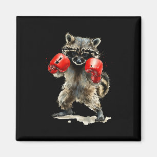 Funny Racoon Costume Sport Boxing Gloves Lovers Magnet