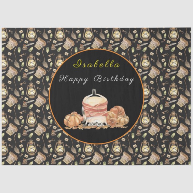 Funny Racoon Customise Text and Colour Tissue Paper (Front)