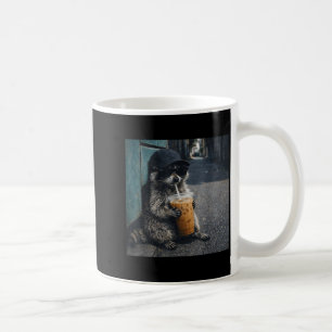 Funny Racoon Drinking Iced Coffee Animal Meme Men Mug