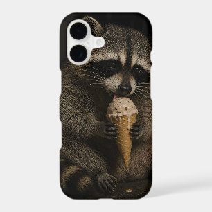 Funny Racoon Eating Ice Cream