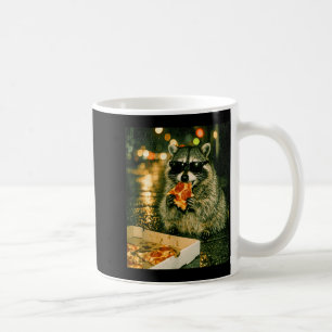 Funny racoon eating pizza animal meme trash panda coffee mug