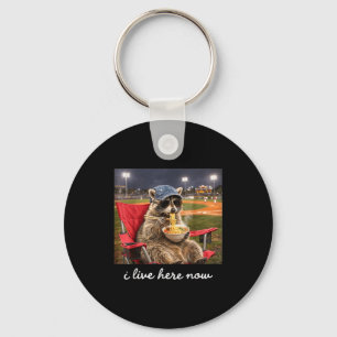 Funny racoon eating ramen baseball shirt live key ring