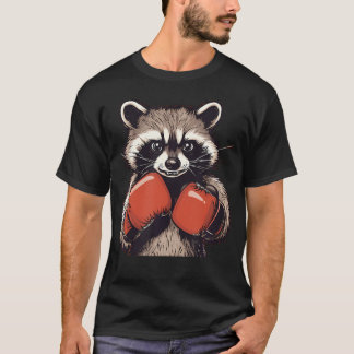 Funny Racoon For Sport And Boxing Gloves T-Shirt