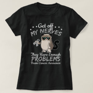 Funny Racoon Get Off My Nerves Brain Cancer T-Shirt