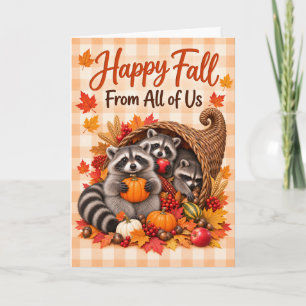 Funny Racoon Happy Fall From All Of Us Card