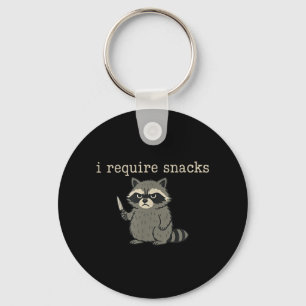 Funny Racoon, I Require Snacks _1 Key Ring