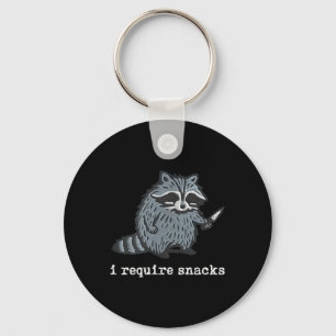 Funny Racoon I Require Snacks For Men Women Key Ring