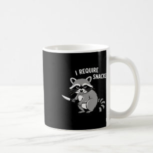 Funny Racoon I Require Snacks Halloween Humour 1 Coffee Mug