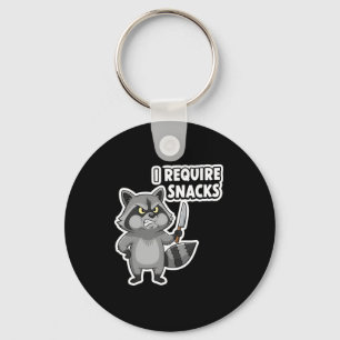 Funny Racoon I Require Snacks Halloween Humour Car Key Ring