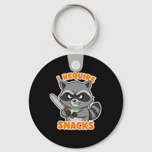 Funny Racoon I Require Snacks Halloween Humour Car Key Ring