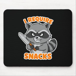 Funny Racoon I Require Snacks Halloween Humour Car Mouse Pad