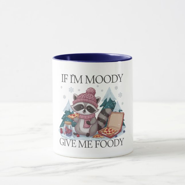 Funny Racoon If I'm Moody Winter Mug (Center)
