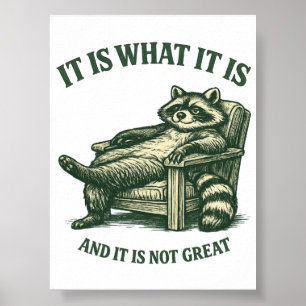 Funny Racoon Meme Printable Digital Download Poster