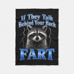 Funny Racoon Meme Sarcastic Animal Loud Noises Fleece Blanket