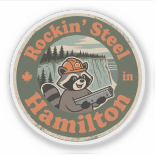 Funny Racoon Mountie Rockin’ Steel in Hamilton