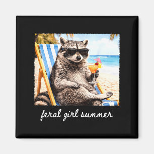 Funny racoon popsicle summer animal sunglasses magnet