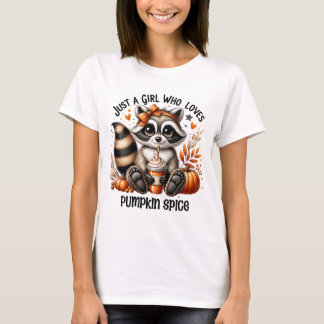 Funny Racoon Pumpkin Spice Fall T-Shirt