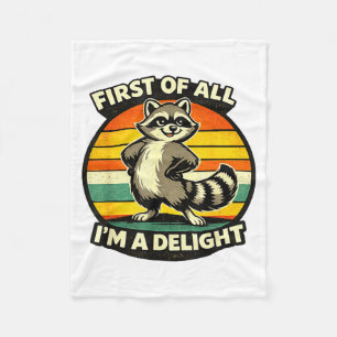 Funny Racoon Quote Retro Forest Animal Humour Fleece Blanket