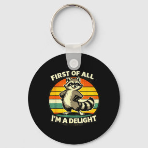 Funny Racoon Quote Retro Forest Animal Humour Key Ring