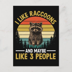 Funny racoon, racoon girl, racoon gifts, 2026,  holiday postcard