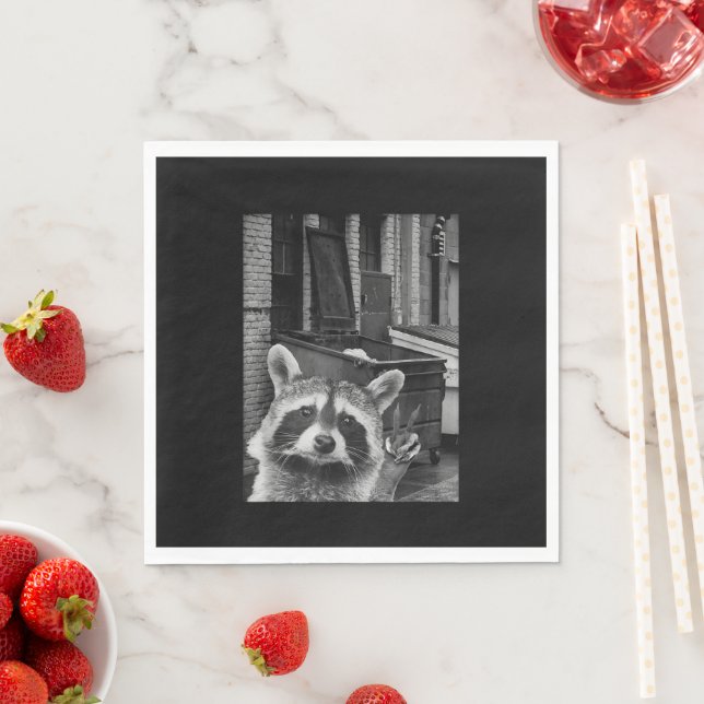 Funny Racoon Selfie Racoon Funny Racoon Napkin (Insitu)