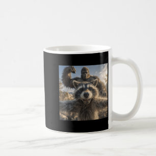 Funny Racoon Selfie with Bigfoot Funny Sasquatch Coffee Mug