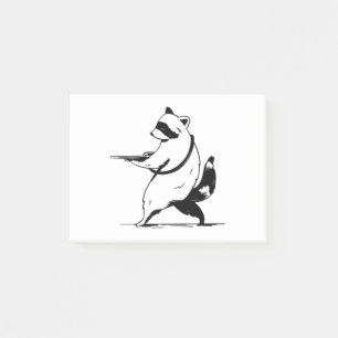 Funny Racoon Shooter Post-it Notes