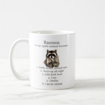 Funny Racoon Spirit Animal Humour Cute Watercolor