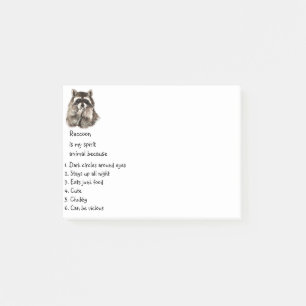 Funny Racoon Spirit Animal Humour Cute Watercolor Post-it Notes