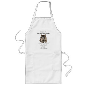 Funny Racoon Spirit Animal Humour Long Apron